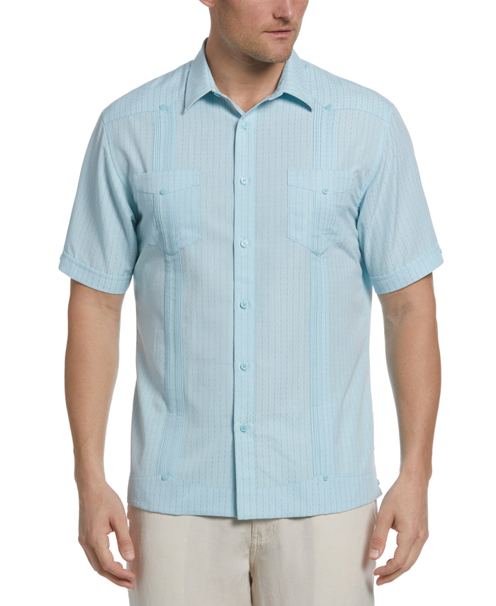 cubavera EcoSelect™ Panel Guayabera Shirt Crystal Blue