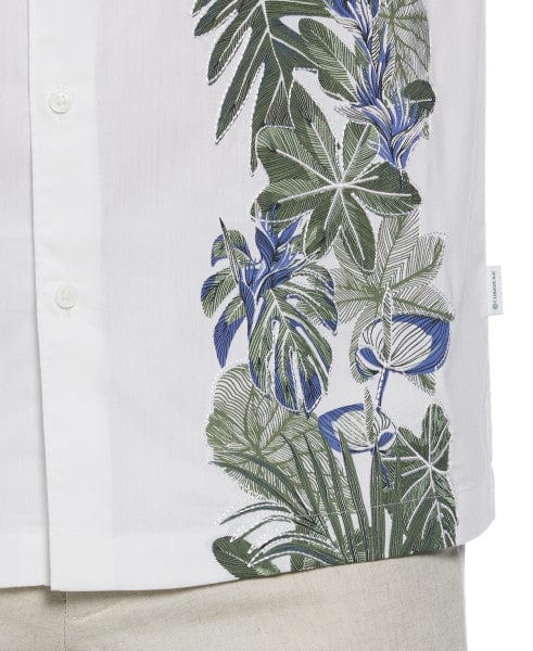Cubavera Ecoselect™ Tropical Print Panel Shirt Brilliant White