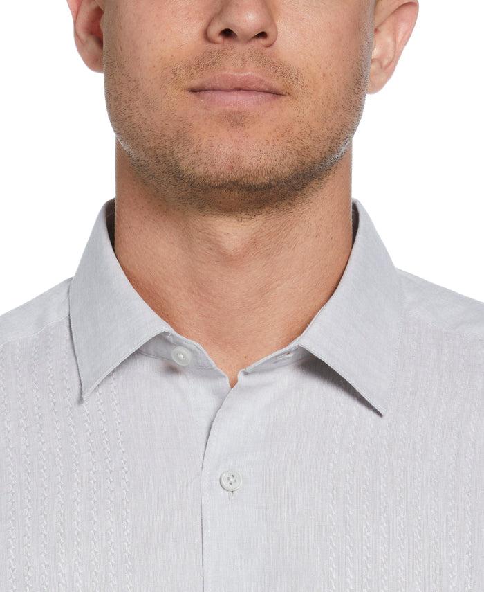 Cubavera Engineered Dobby Panels Shirt Brilliant White