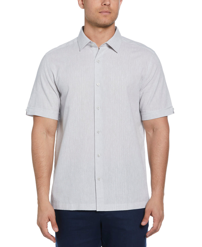 cubavera Engineered Dobby Panels Shirt Brilliant White