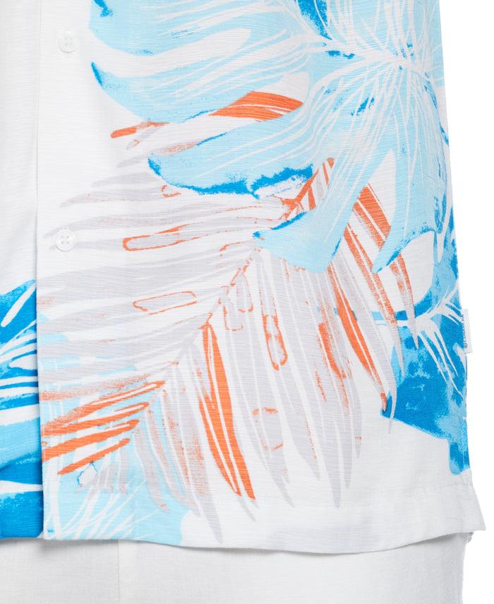Cubavera Exploded Tropical Print Shirt Brilliant White