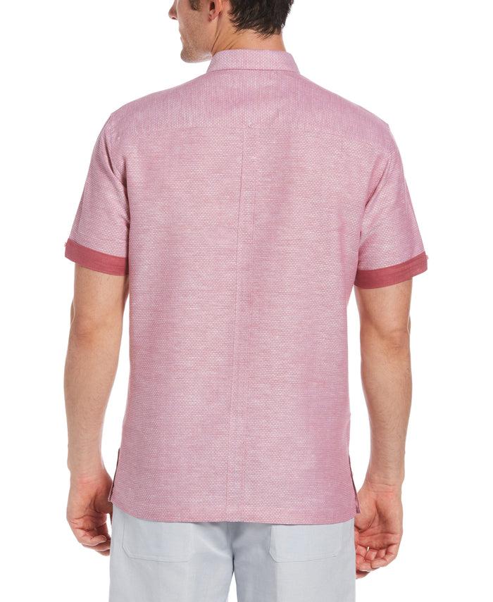 Cubavera Fashion Double Pocket Guayabera Shirt Rose Wine