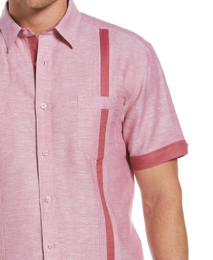 Cubavera Fashion Double Pocket Guayabera Shirt Rose Wine