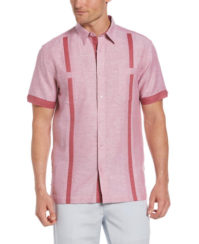 cubavera Fashion Double Pocket Guayabera Shirt Rose Wine