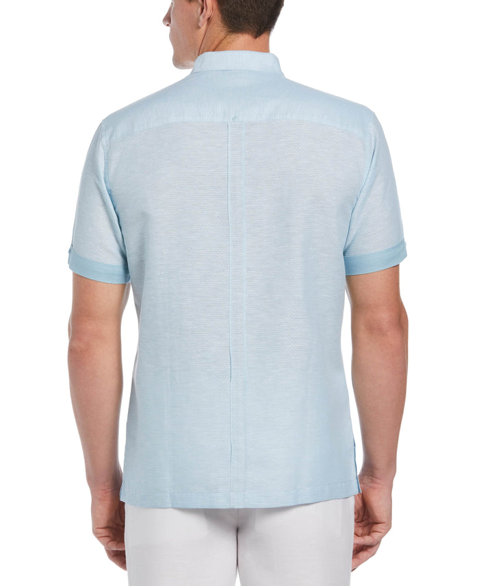 Cubavera Fashion Double Pocket Guayabera Shirt Sky Blue
