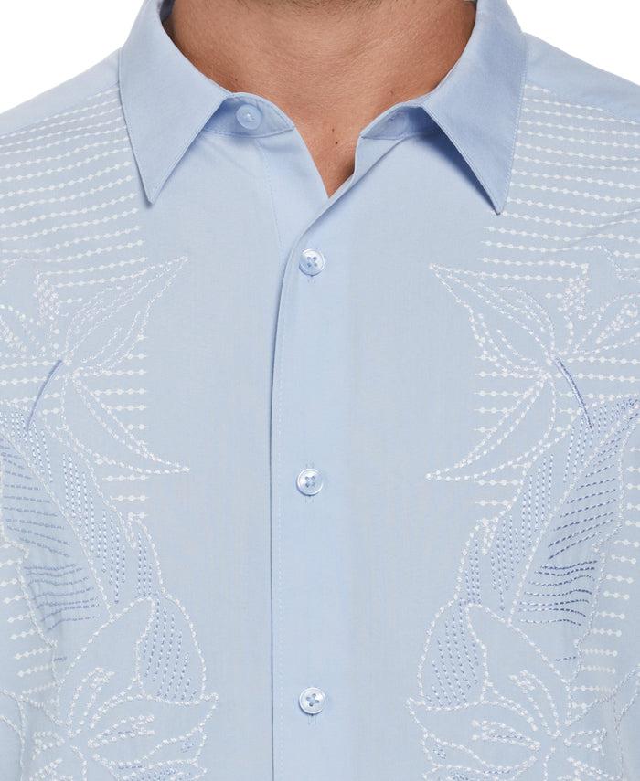Cubavera Floral Embroidered Panel Shirt Kentucky Blue