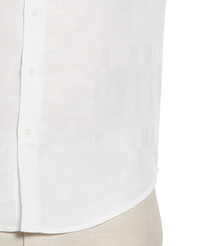 Cubavera Geometric Dobby Textured Shirt Brilliant White