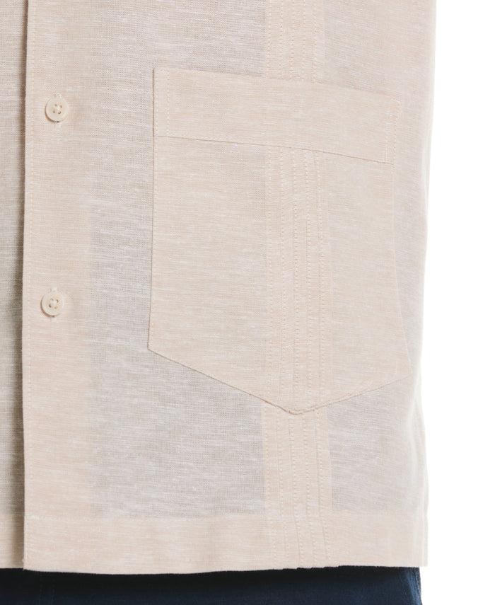 Cubavera Linen Blend 4-Pocket Guayabera Shirt Irish Cream