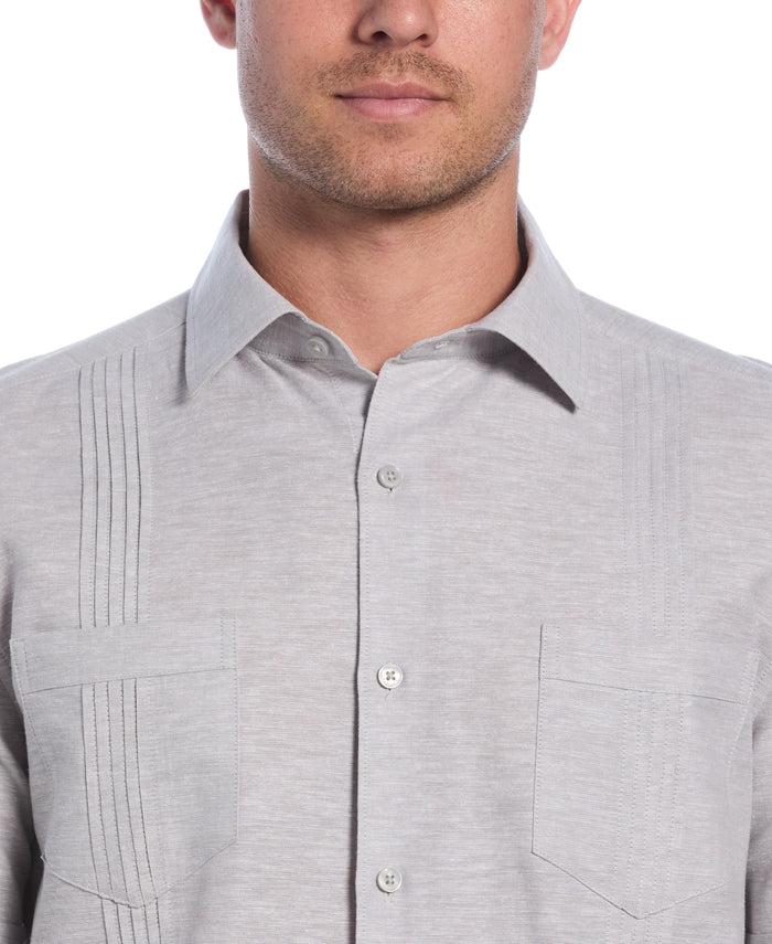 Cubavera Linen Blend 4-Pocket Guayabera Shirt Ultimate Gray