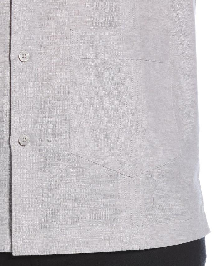 Cubavera Linen Blend 4-Pocket Guayabera Shirt Ultimate Gray