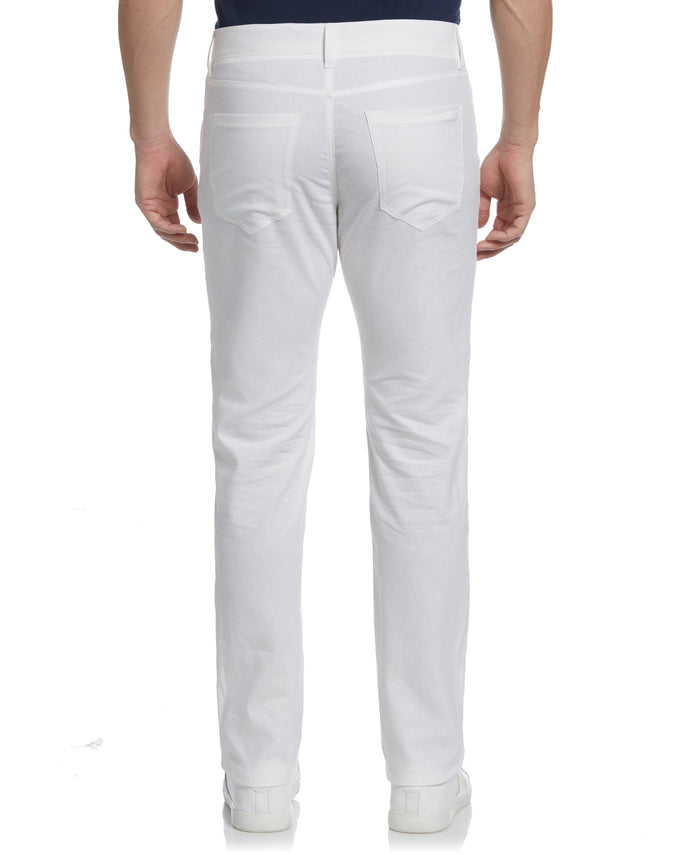 Cubavera Linen-Blend 5-Pocket Pants Brilliant White