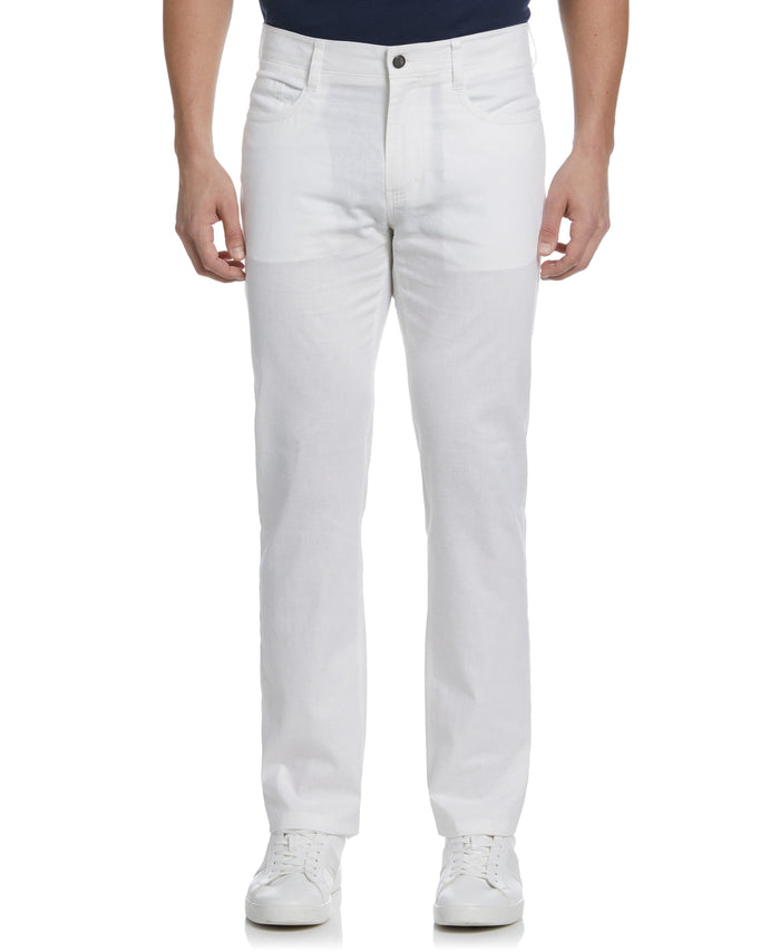 Cubavera Linen-Blend 5-Pocket Pants Brilliant White