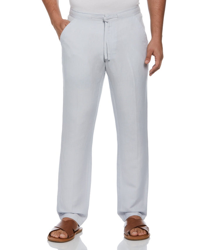 Cubavera Linen-Blend Core Drawstring Pants Gray Dawn