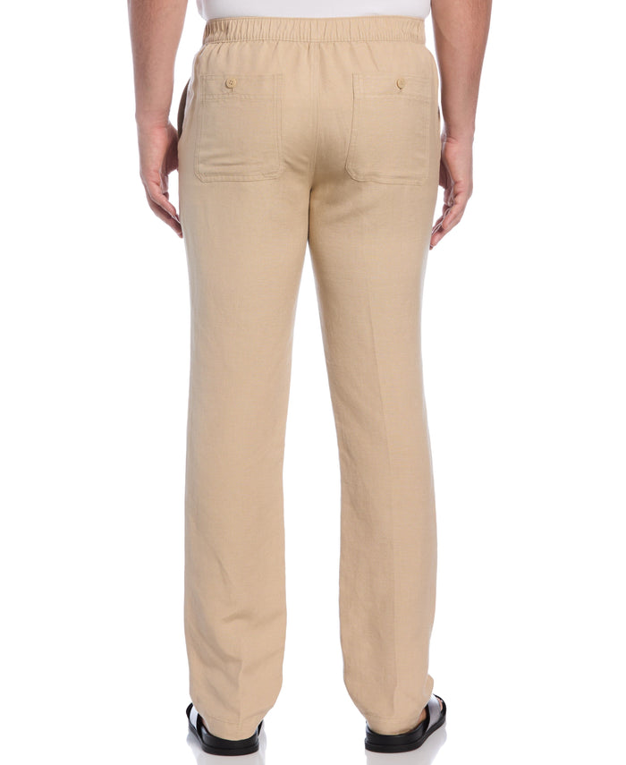 Cubavera Linen-Blend Core Drawstring Pants Irish Cream