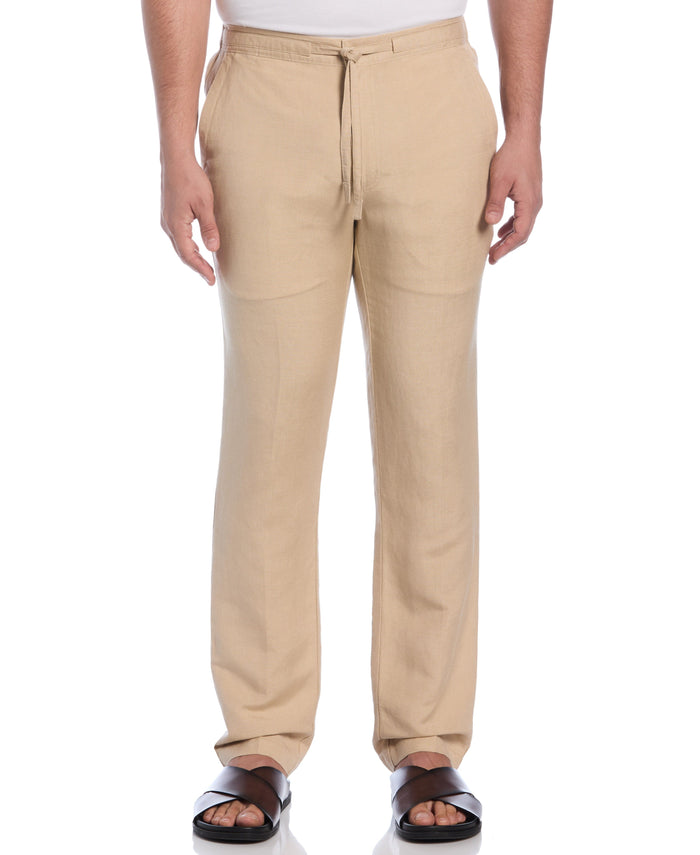 Cubavera Linen-Blend Core Drawstring Pants Irish Cream