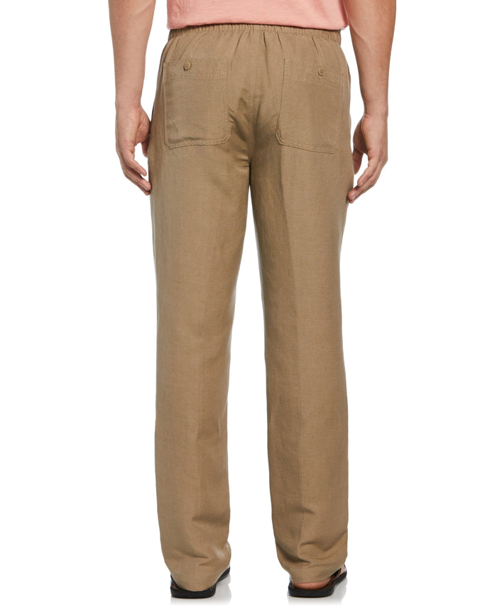 Cubavera Linen-Blend Core Drawstring Pants Timber Wolf