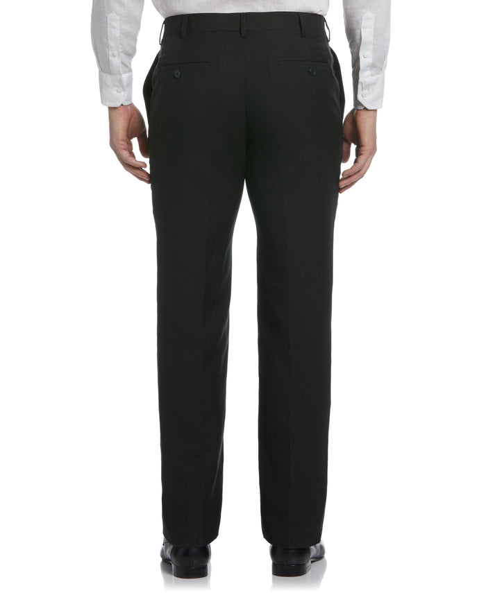 Cubavera Linen-Blend Flat Front Pants - Black Jet Black