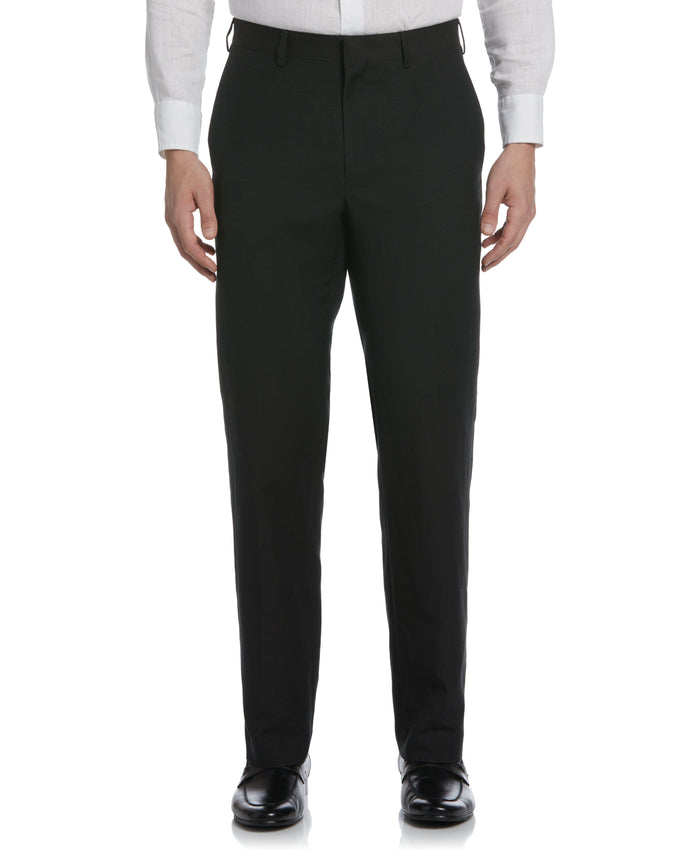 Cubavera Linen-Blend Flat Front Pants - Black Jet Black