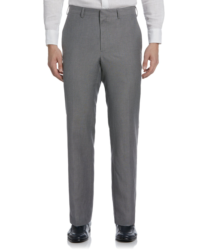 cubavera Linen-Blend Flat Front Pants - Gray Smoked Pearl