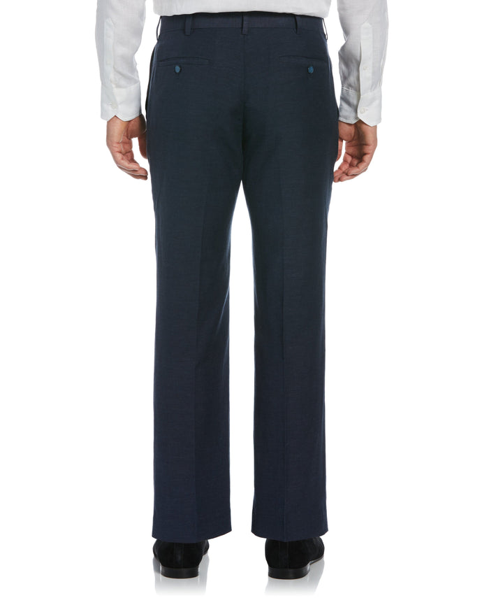 Cubavera Linen-Blend Flat Front Pants - Navy Blue Dress Blues