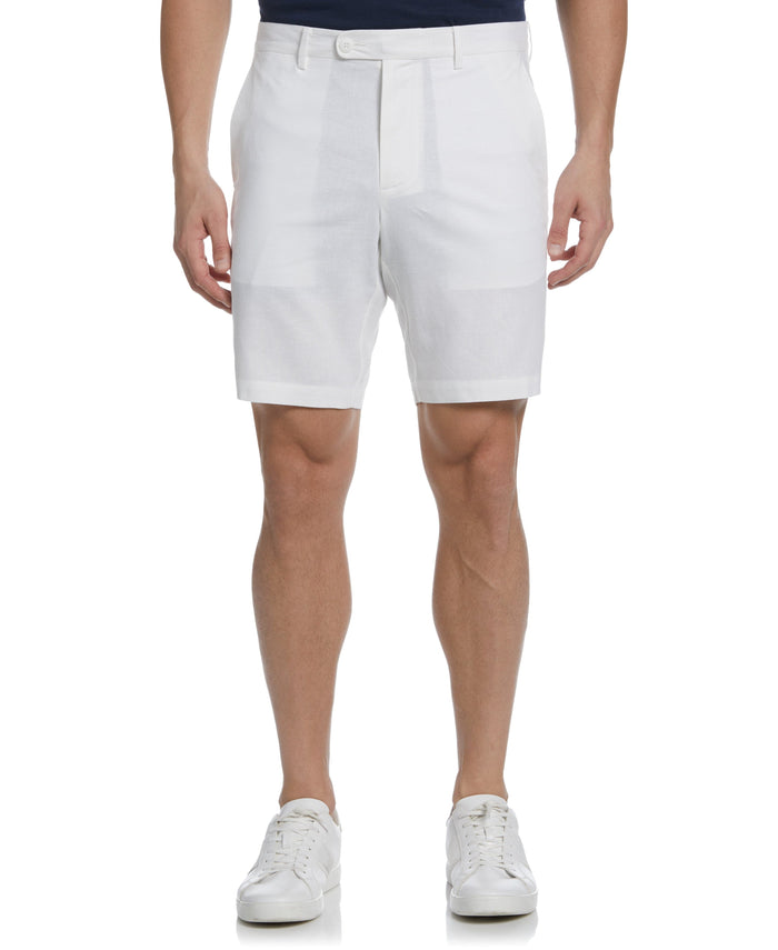 Cubavera Linen-Blend Flat Front Short Brilliant White