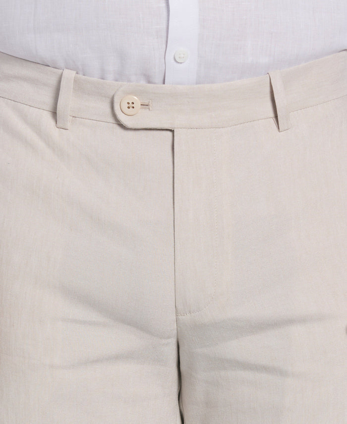 Cubavera Linen-Blend Flat Front Shorts Island Fossil