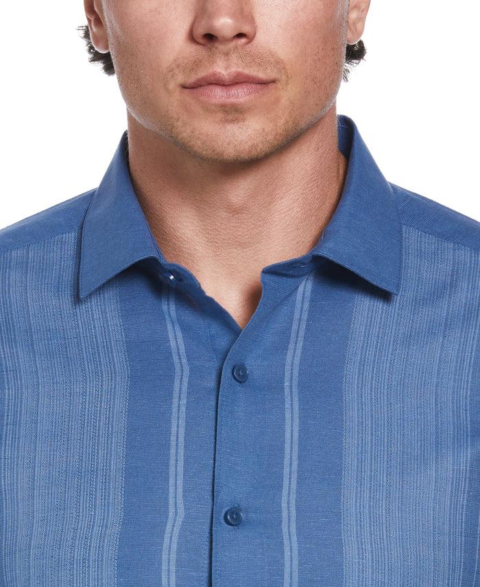 Cubavera Linen Blend Gradient Panel Shirt Dutch Blue