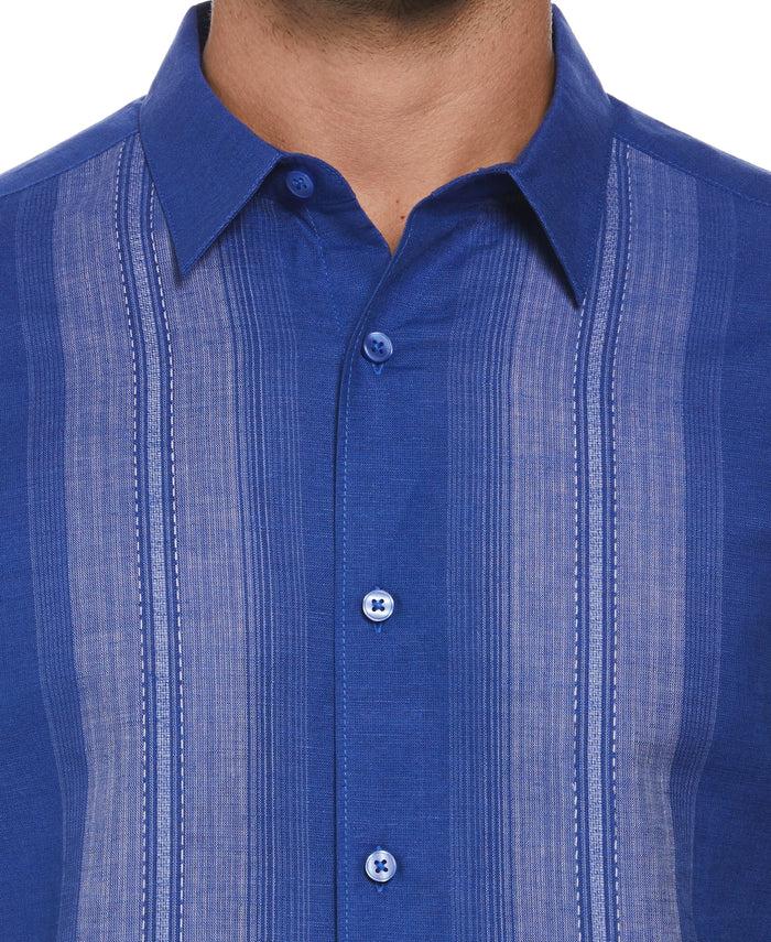 Cubavera Linen Blend L-Shape Yarn Dye Shirt Deep Ultramarine