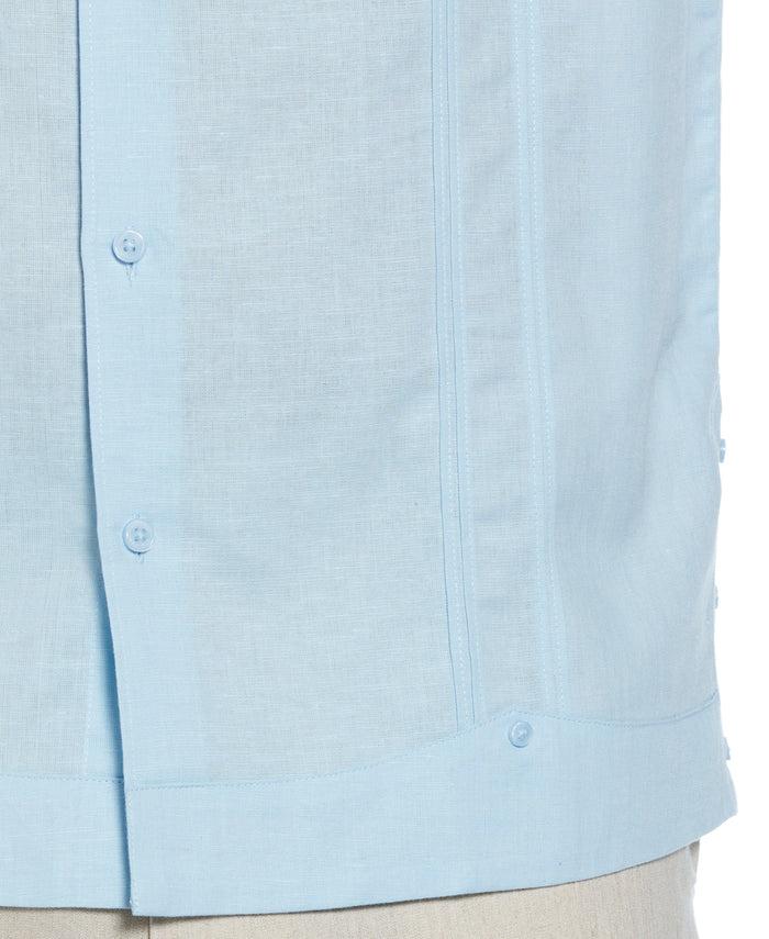 Cubavera Linen Blend No-Pocket Guayabera Shirt Dream Blue