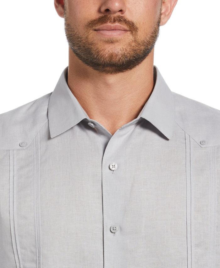Cubavera Linen Blend No-Pocket Guayabera Shirt Micro Chip
