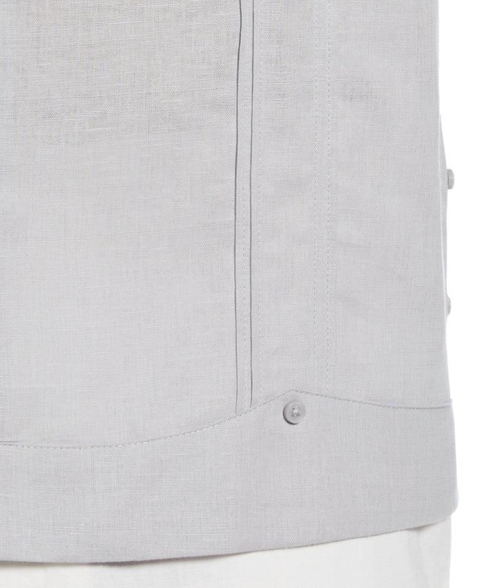 Cubavera Linen Blend No-Pocket Guayabera Shirt Micro Chip