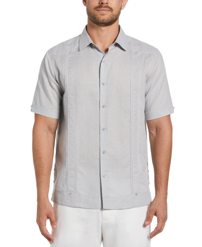 cubavera Linen Blend No-Pocket Guayabera Shirt Micro Chip