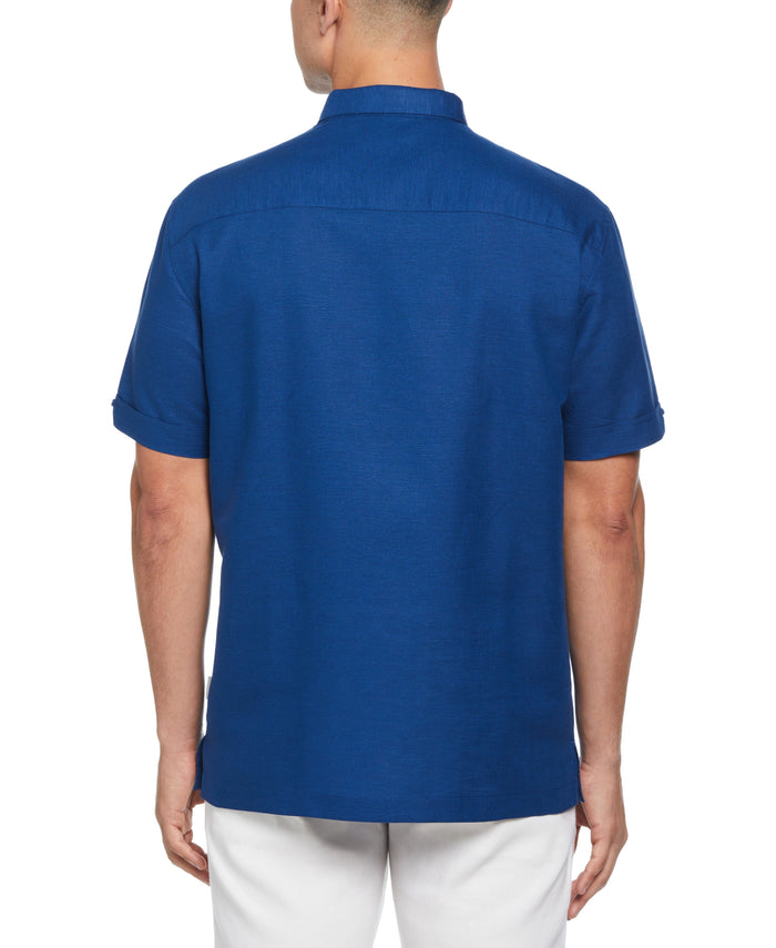 Cubavera Linen Blend Ombre Stripe Shirt Blueberry Pancake