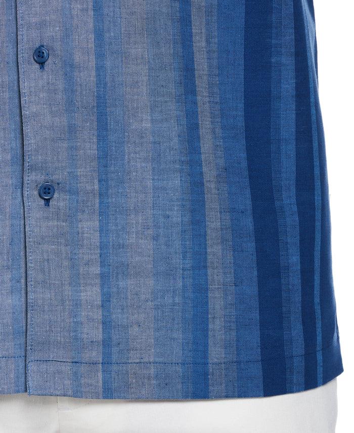 Cubavera Linen Blend Ombre Stripe Shirt Blueberry Pancake