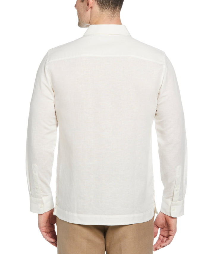 Cubavera Linen-Blend Pintucks Guayabera Shirt Coconut Milk
