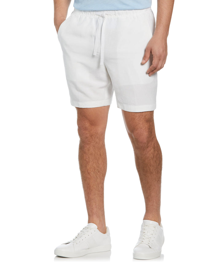 Cubavera Linen-Blend Pull On Drawstring Shorts Brilliant White