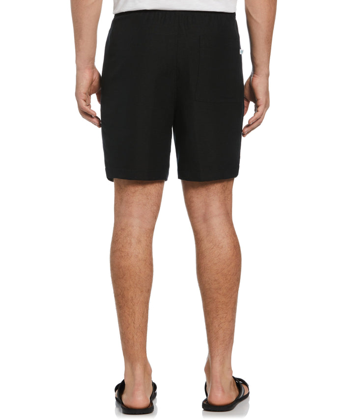 Cubavera Linen-Blend Pull On Drawstring Shorts Jet Black