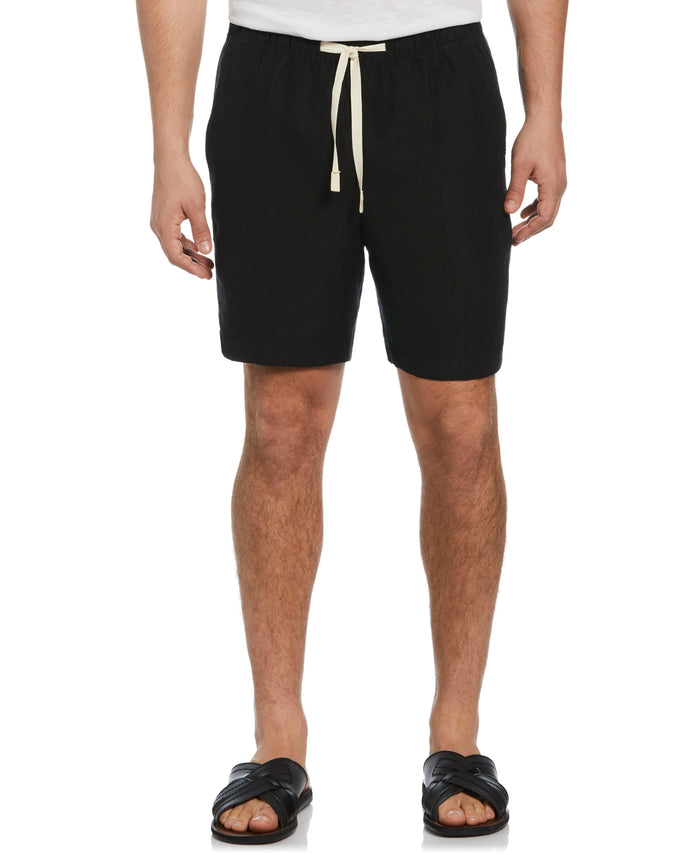 cubavera Linen-Blend Pull On Drawstring Shorts Jet Black