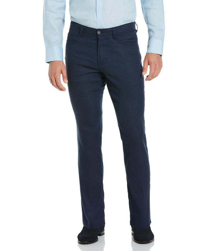 Cubavera Linen-Blend Stretch 5-Pocket Pants Dress Blues