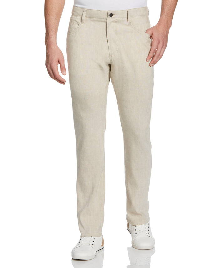 Cubavera Linen-Blend Stretch 5-Pocket Pants Natural Linen