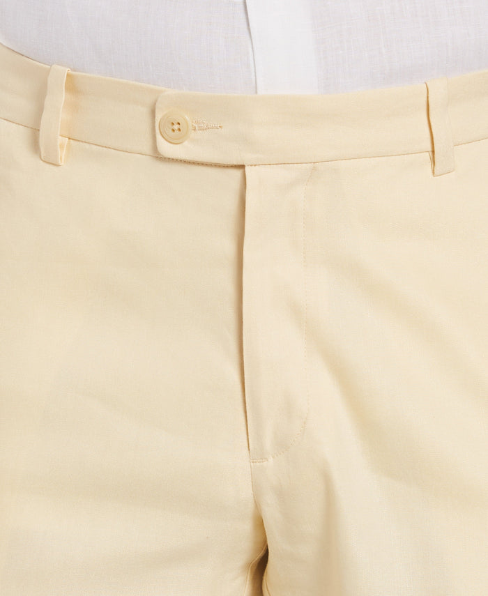 Cubavera Linen-Blend Stretch Flat-Front Shorts Banana Crepe