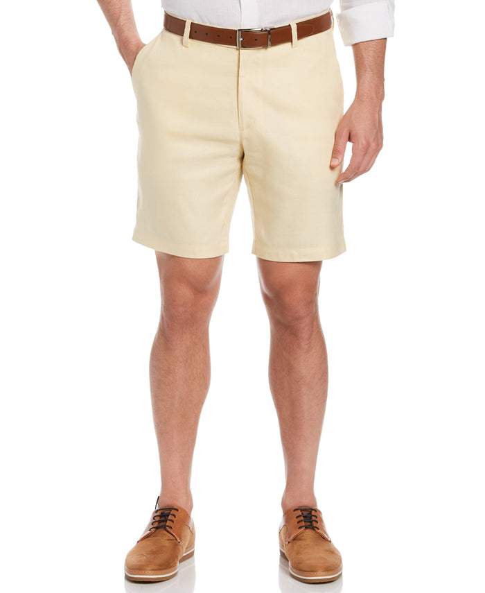 Cubavera Linen-Blend Stretch Flat-Front Shorts Banana Crepe