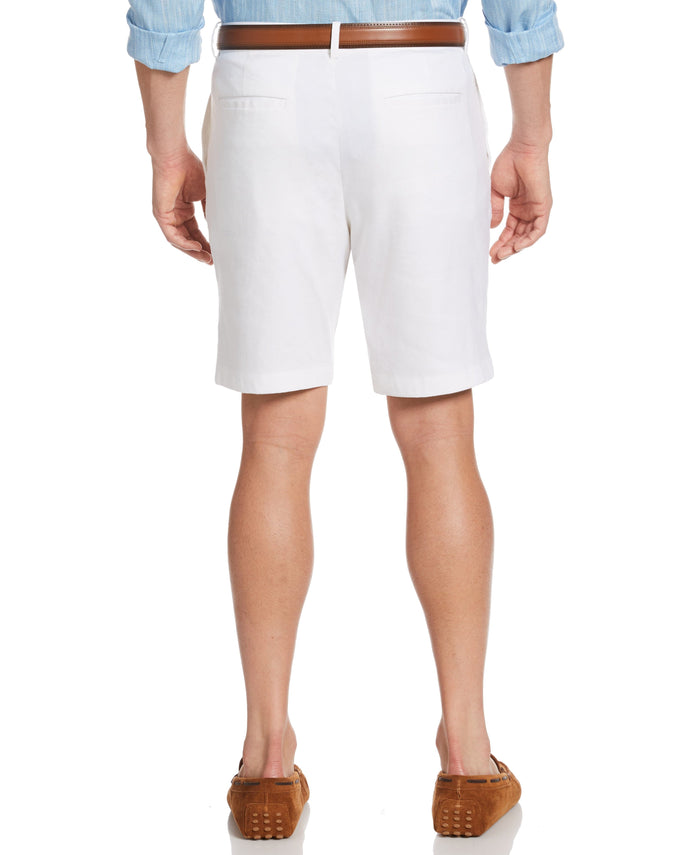 Cubavera Linen-Blend Stretch Flat-Front Shorts Brilliant White
