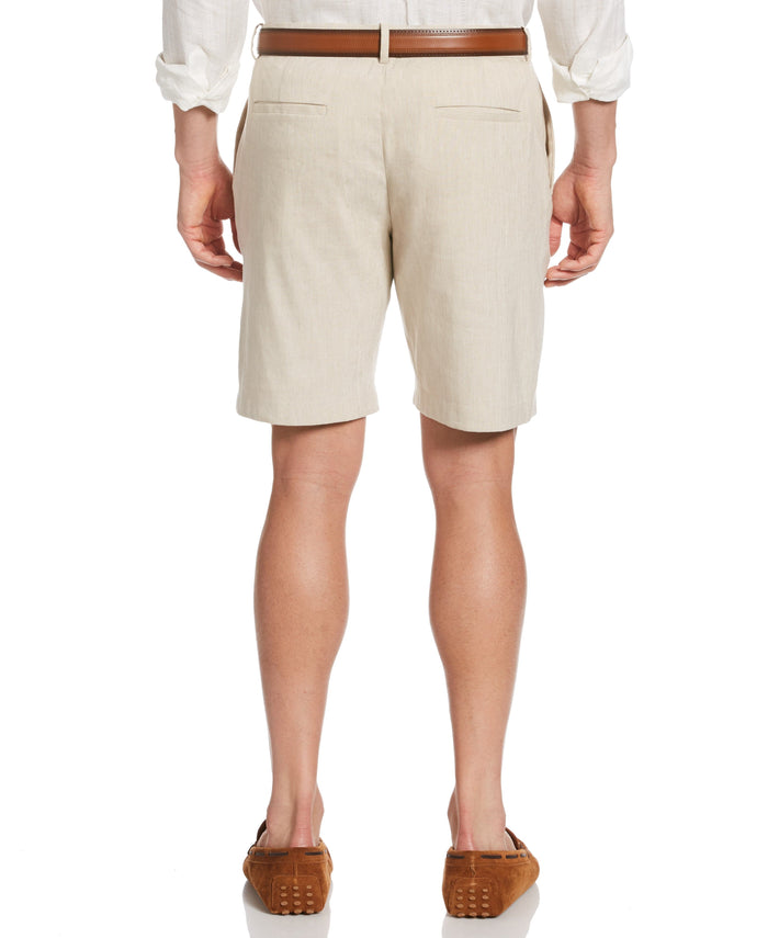 Cubavera Linen-Blend Stretch Flat-Front Shorts Natural Linen