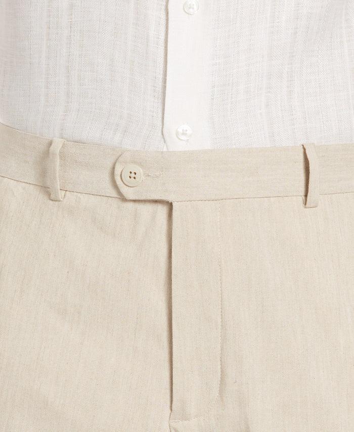 Cubavera Linen-Blend Stretch Flat-Front Shorts Natural Linen