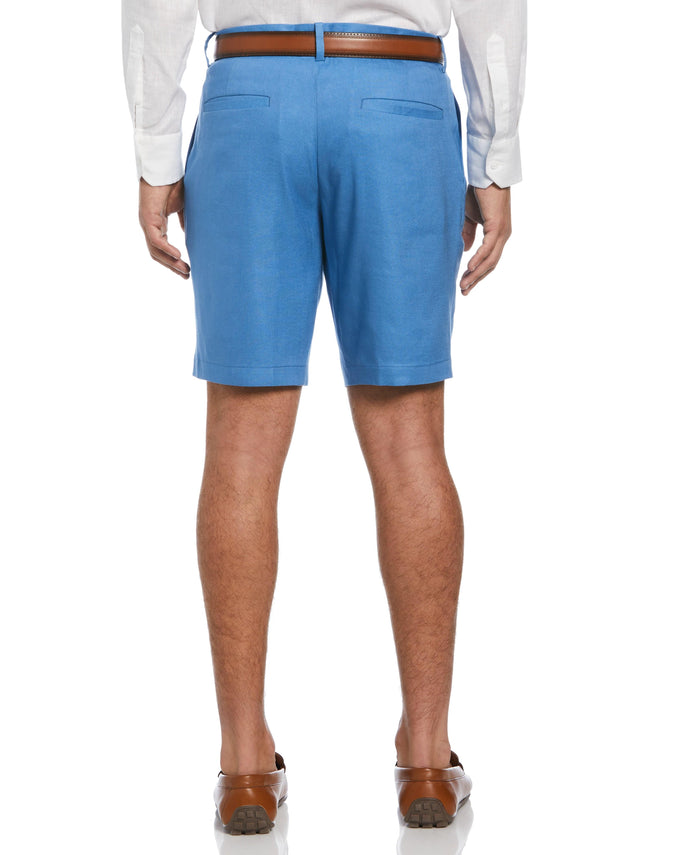 Cubavera Linen-Blend Stretch Flat-Front Shorts Parisian Blue