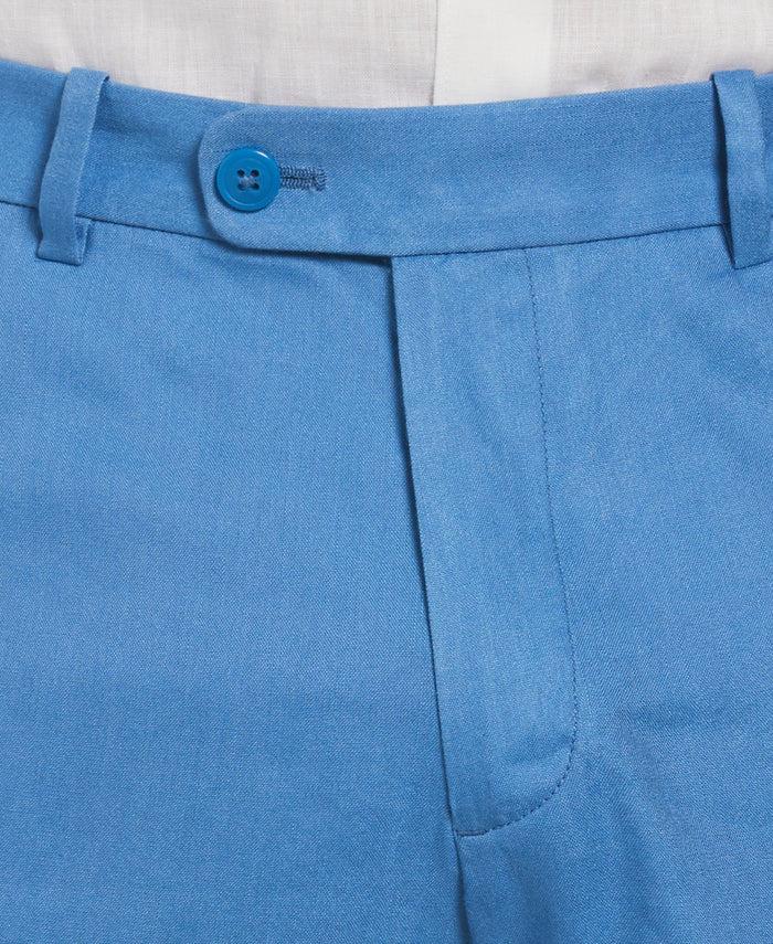 Cubavera Linen-Blend Stretch Flat-Front Shorts Parisian Blue