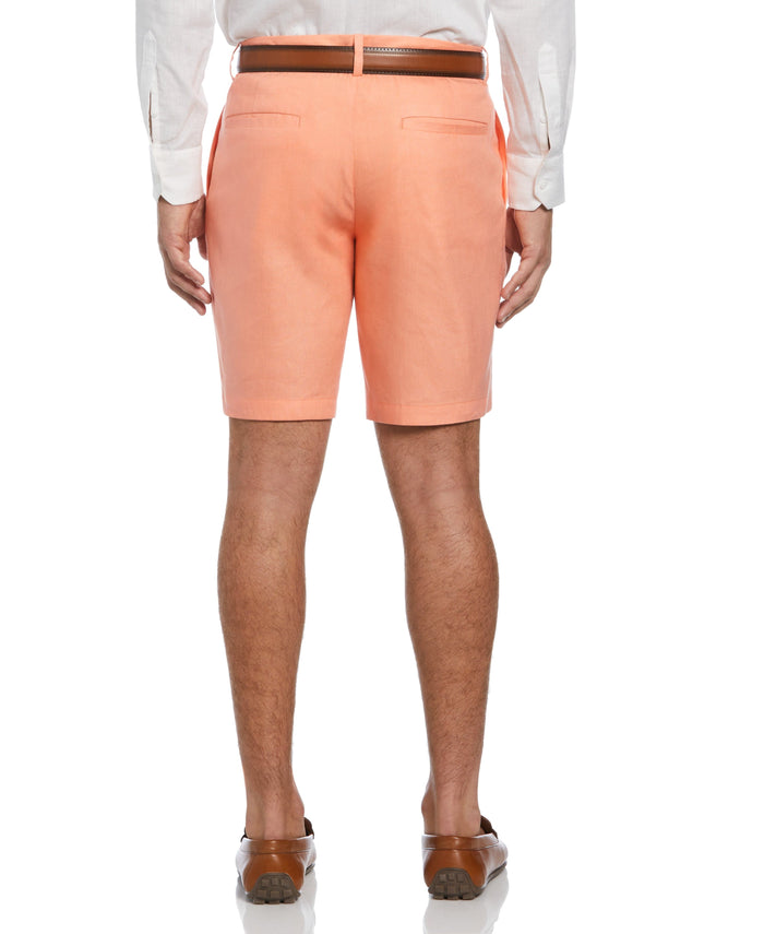 Cubavera Linen-Blend Stretch Flat-Front Shorts Peach Pink