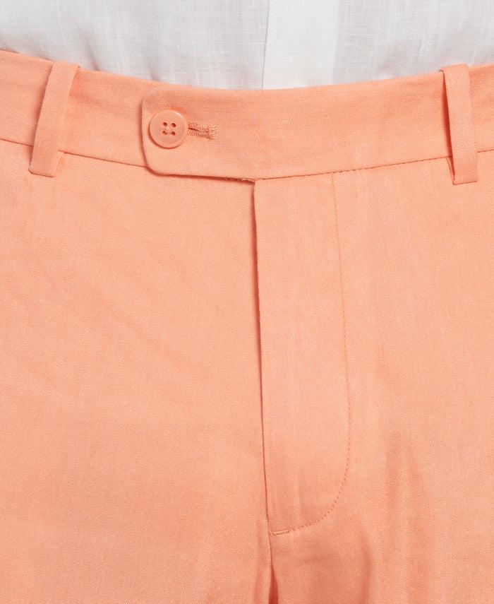 Cubavera Linen-Blend Stretch Flat-Front Shorts Peach Pink