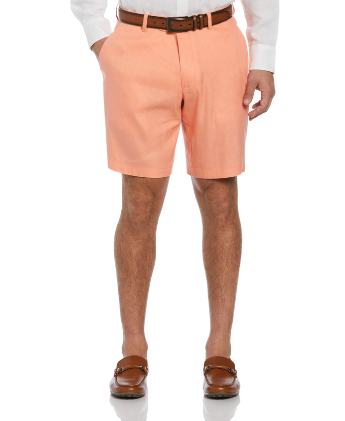 cubavera Linen-Blend Stretch Flat-Front Shorts Peach Pink